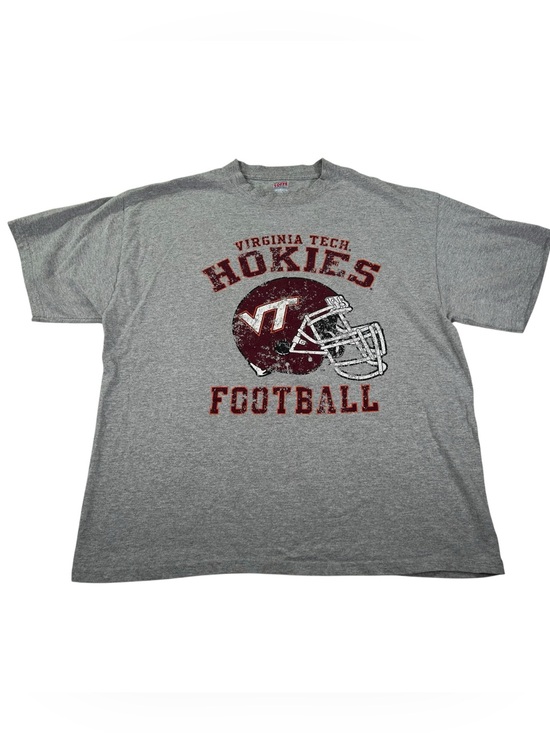 Soffe Other - Soffe Virginia Tech Hokies Football T-Shirt Men’s XL Gray Distressed Y2K 2000s